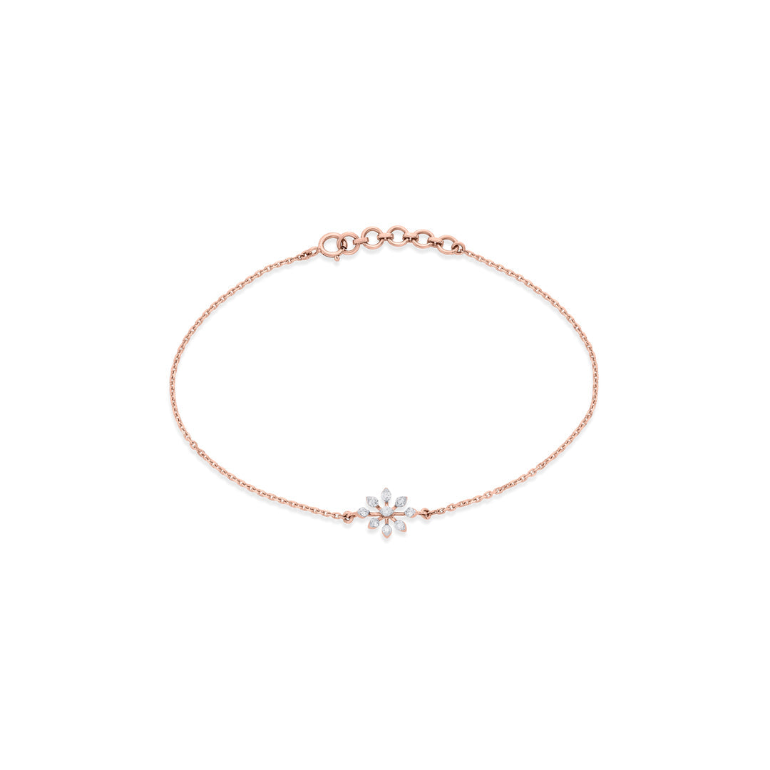 Lily Shine Diamond & Gold Flexible Bracelet for Women