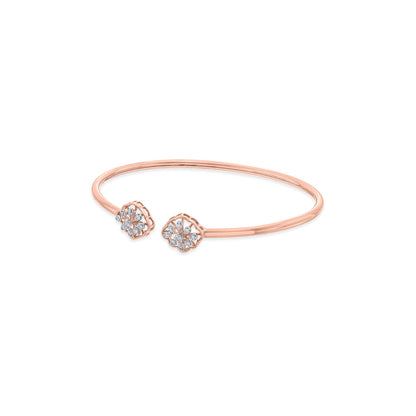 Dual Orbs Diamond & Gold Oval Bracelet for Women