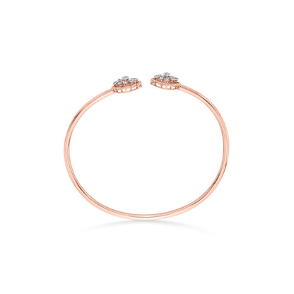 Dual Orbs Diamond & Gold Oval Bracelet for Women