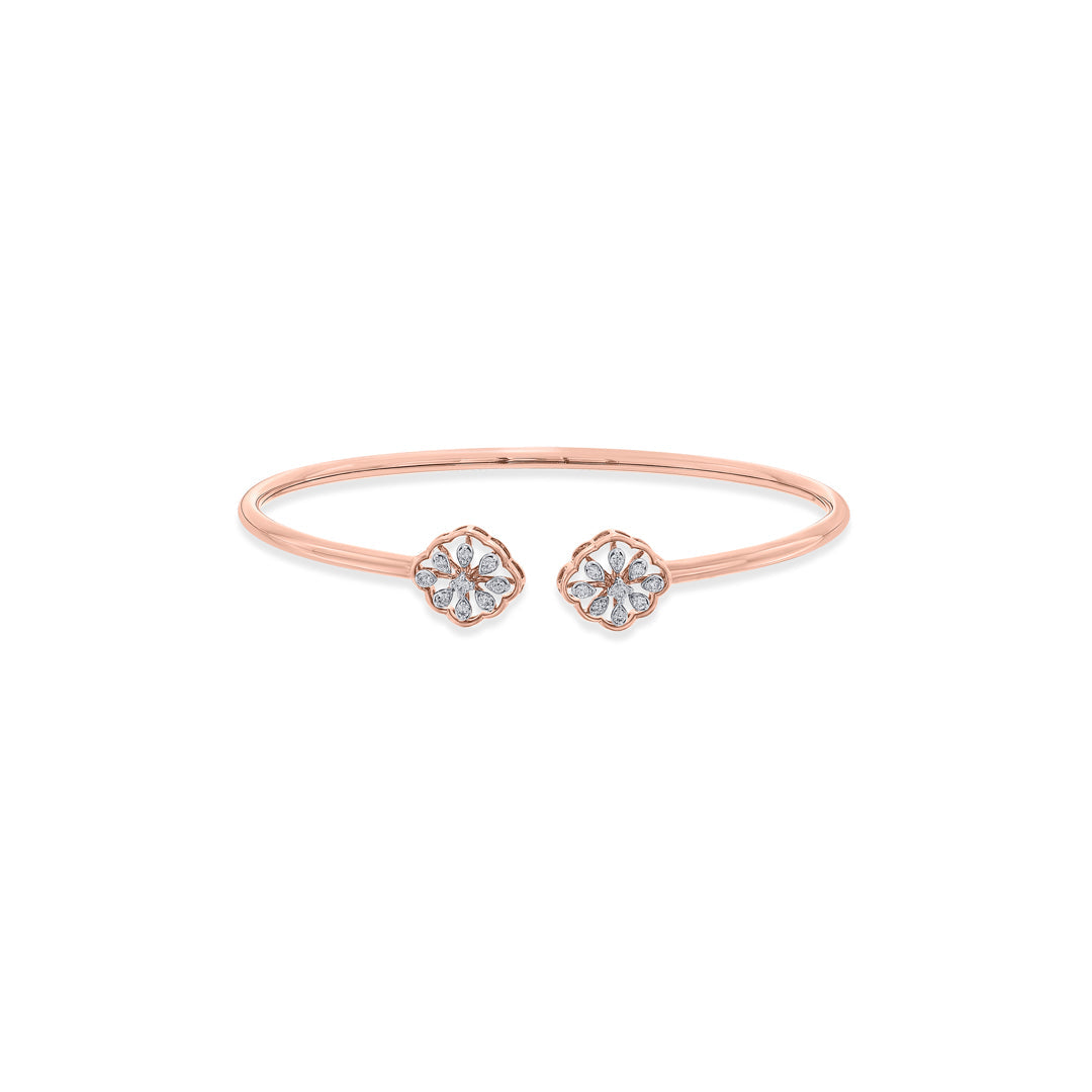 Dual Orbs Diamond & Gold Oval Bracelet for Women