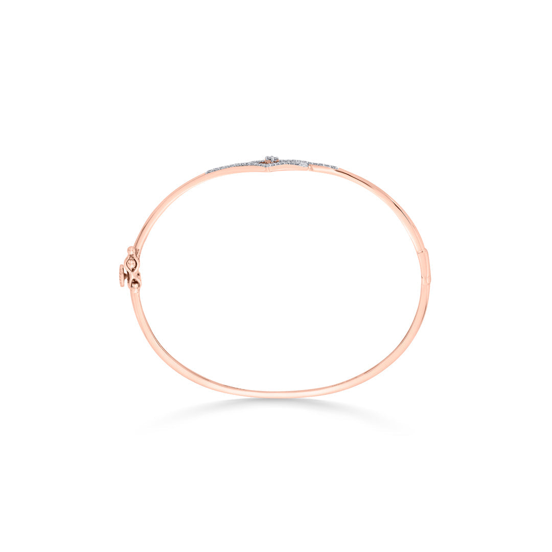 Double Prism Diamond & Gold Oval Bracelet for Women
