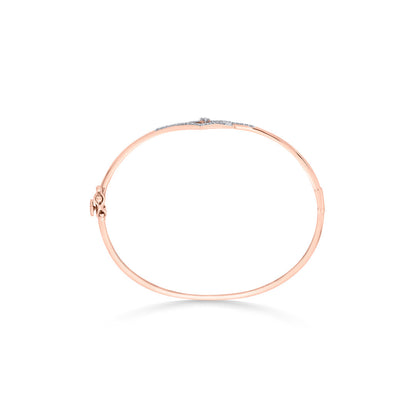 Double Prism Diamond & Gold Oval Bracelet for Women