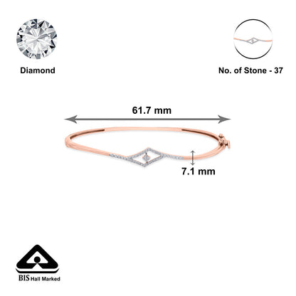 Double Prism Diamond & Gold Oval Bracelet for Women