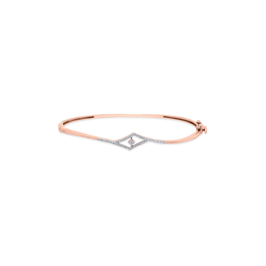 Double Prism Diamond & Gold Oval Bracelet for Women