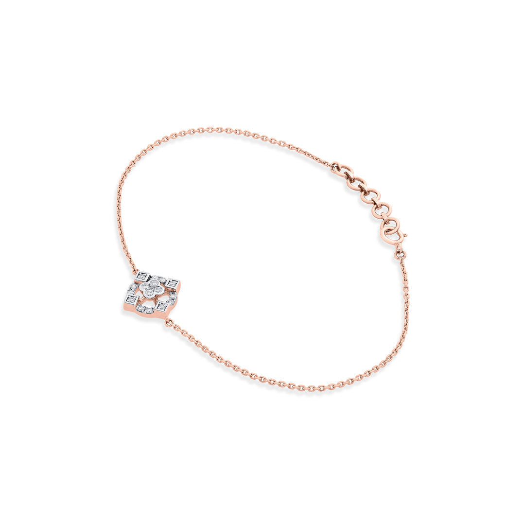 Bloom Glow Diamond & Gold Flexible Bracelet for Women