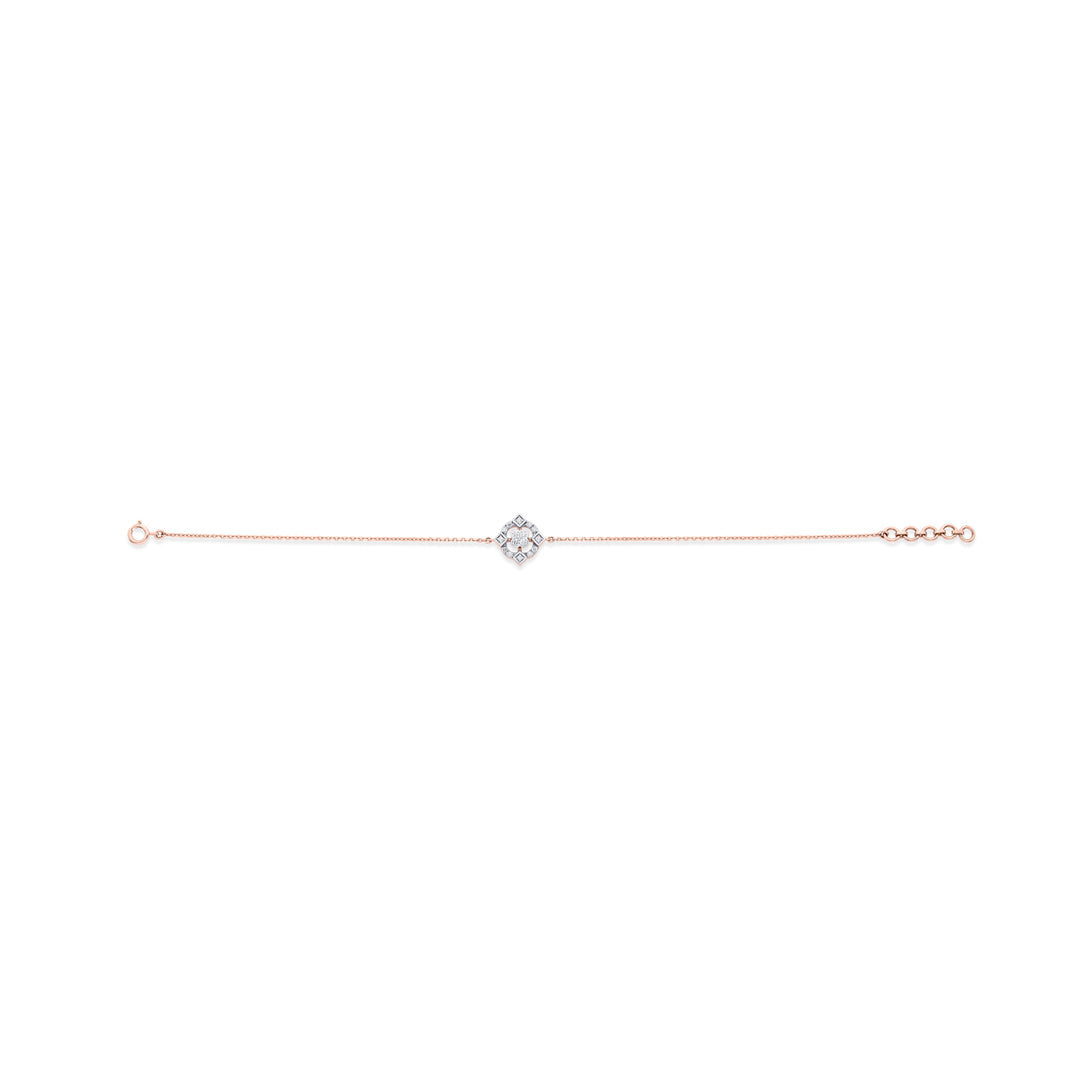 Bloom Glow Diamond & Gold Flexible Bracelet for Women