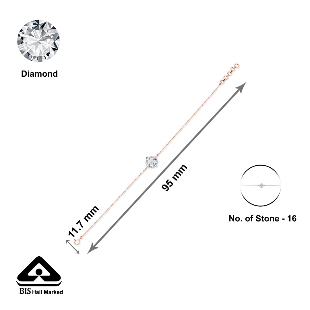 Bloom Glow Diamond & Gold Flexible Bracelet for Women