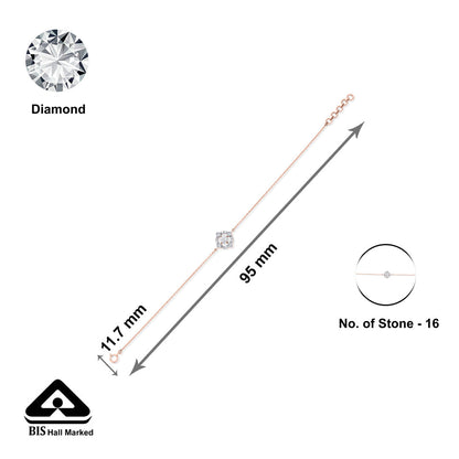 Bloom Glow Diamond & Gold Flexible Bracelet for Women
