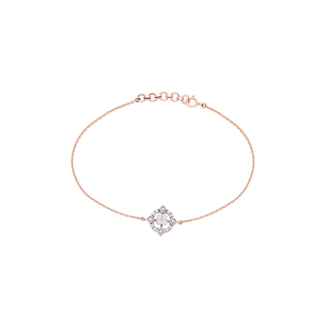 Bloom Glow Diamond & Gold Flexible Bracelet for Women