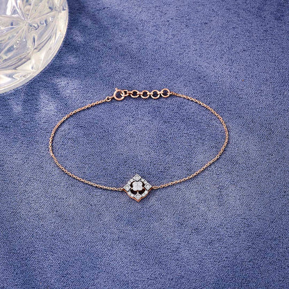 Bloom Glow Diamond & Gold Flexible Bracelet for Women