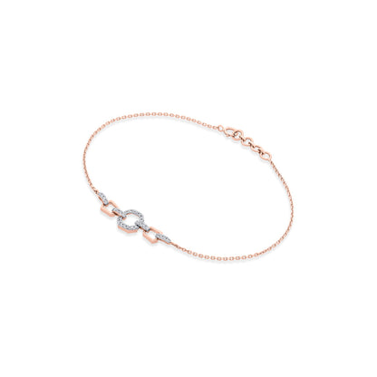 Halo Link Diamond & Gold Flexible Bracelet for Women