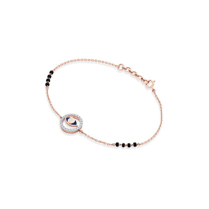 Evil Eye Charm Diamond & Gold Mangalsutra Bracelet for Women