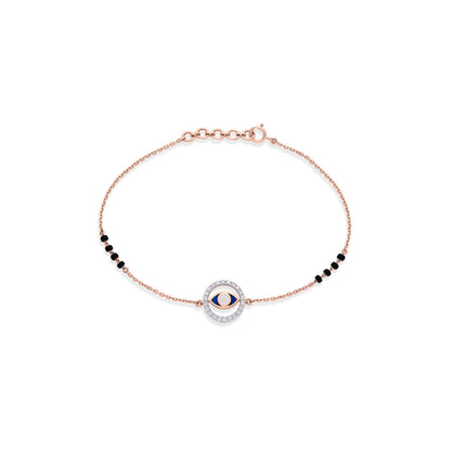 Evil Eye Charm Diamond & Gold Mangalsutra Bracelet for Women