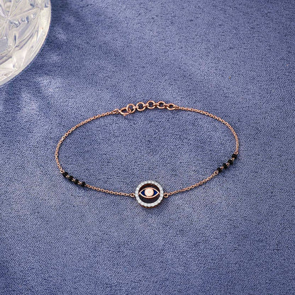 Evil Eye Charm Diamond & Gold Mangalsutra Bracelet for Women