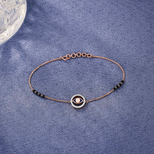 Evil Eye Charm Diamond & Gold Mangalsutra Bracelet for Women