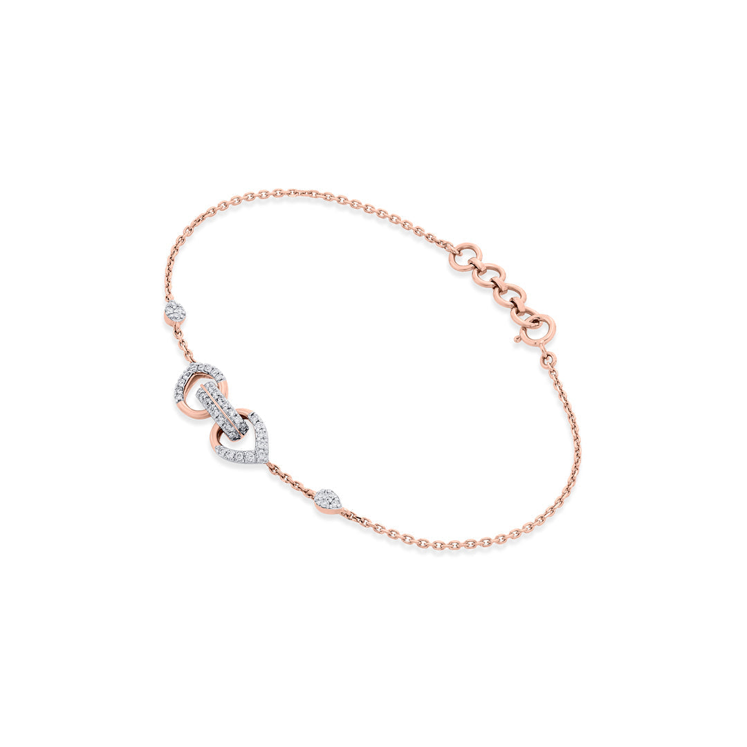 Bond Link Diamond & Gold Flexible Bracelet for Women