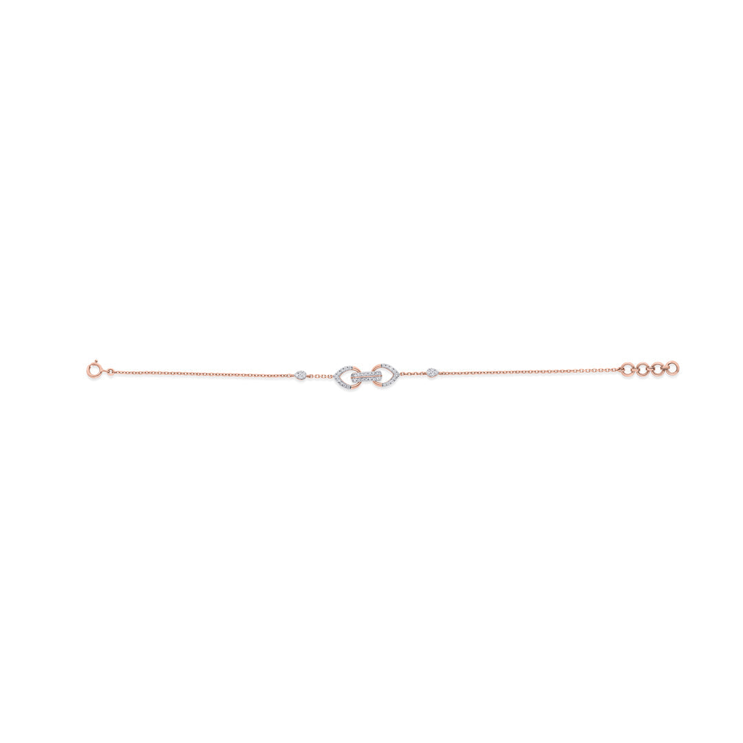 Bond Link Diamond & Gold Flexible Bracelet for Women