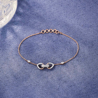 Bond Link Diamond & Gold Flexible Bracelet for Women