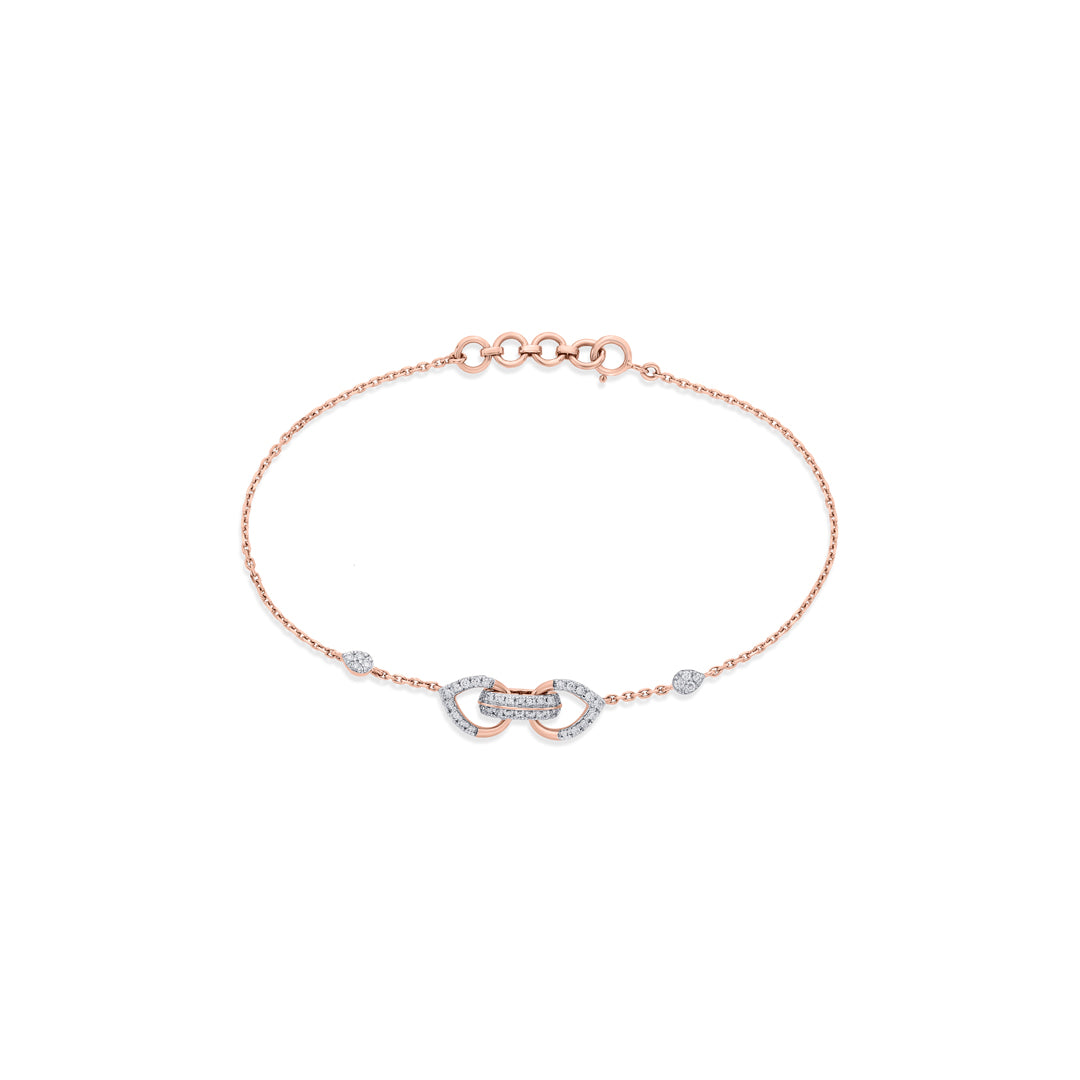 Bond Link Diamond & Gold Flexible Bracelet for Women