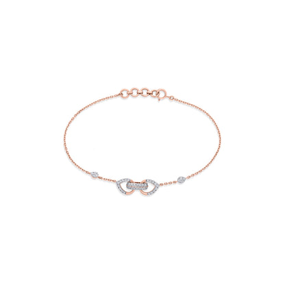 Bond Link Diamond & Gold Flexible Bracelet for Women