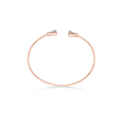 Dual Peaks Diamond & Gold Oval Bracelet for Women