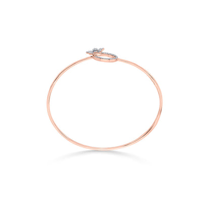 Floral Halo Diamond & Gold Oval Bracelet for Women