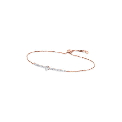Shine Bar Diamond & Gold Flexible Bracelet for Women