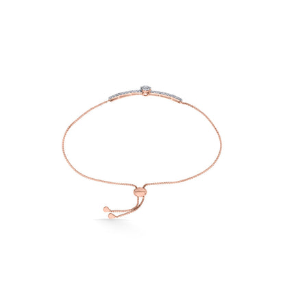 Shine Bar Diamond & Gold Flexible Bracelet for Women