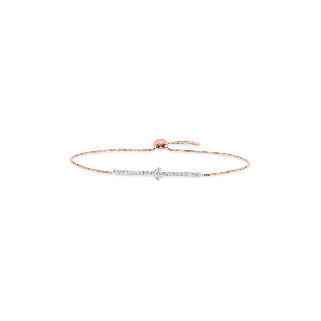 Shine Bar Diamond & Gold Flexible Bracelet for Women