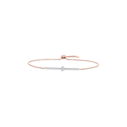 Shine Bar Diamond & Gold Flexible Bracelet for Women