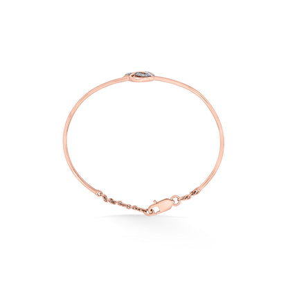 Leaf Glow Diamond & Gold Flexible Bracelet for Women