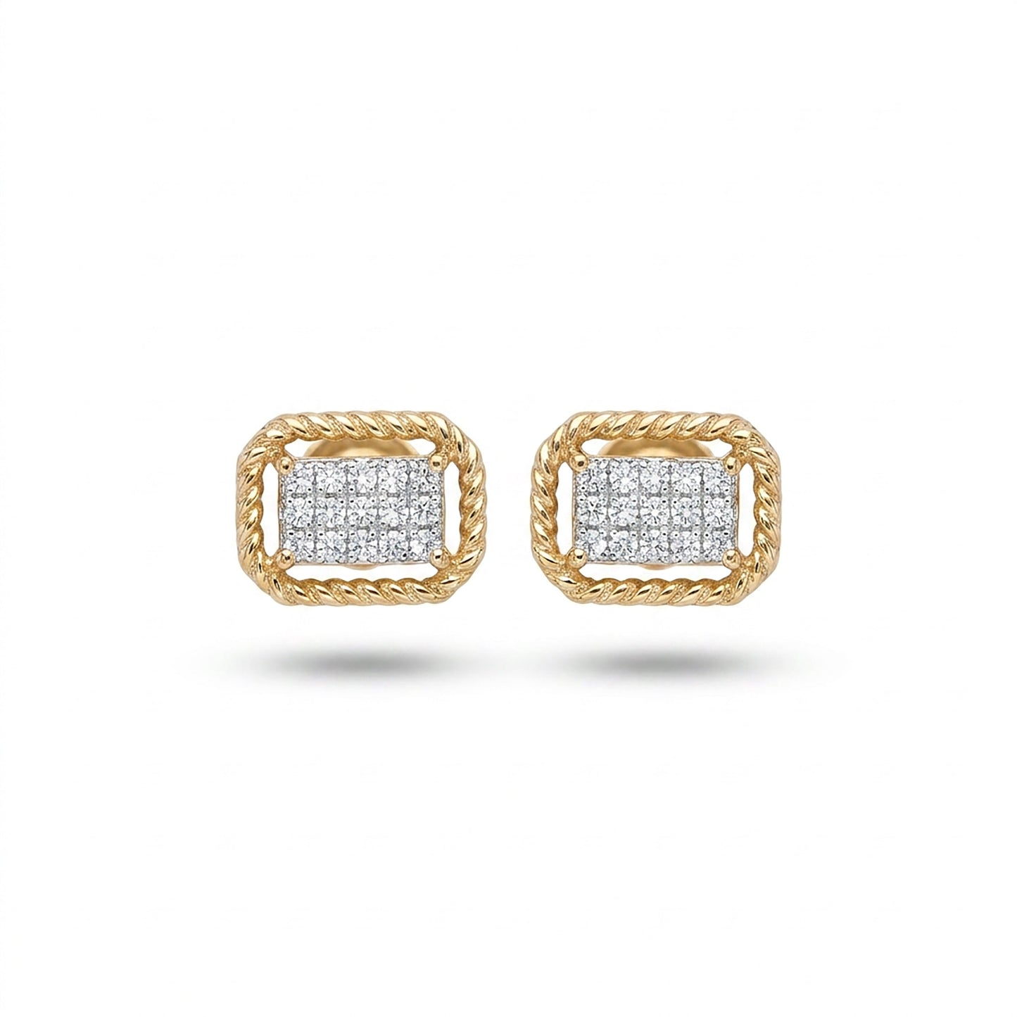 Royal Lustre Studs Yellow Gold & Diamond Earrings