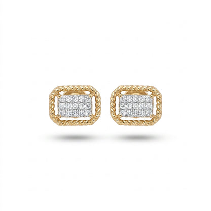Royal Lustre Studs Yellow Gold & Diamond Earrings