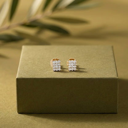 Lustre Aura Studs Yellow Gold & Diamond Earrings