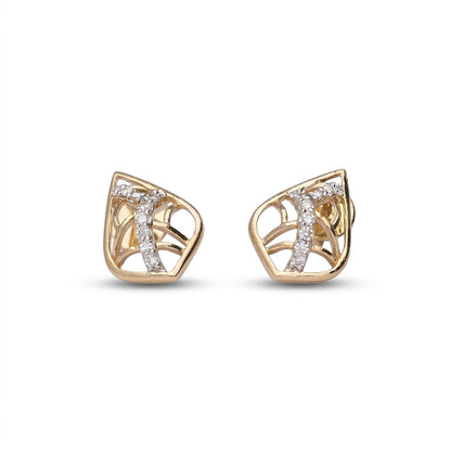 Gleam Harmony Studs Yellow Gold & Diamond Earrings