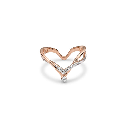 Modern Vanki Fashion Rose Gold & Diamond Ring