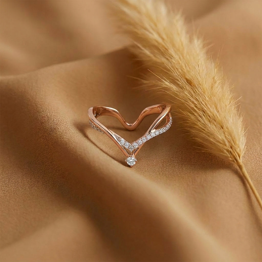 Modern Vanki Fashion Rose Gold & Diamond Ring