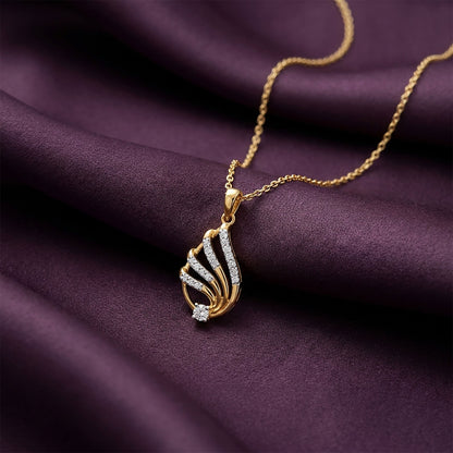 Dew Blossom Modern Yellow Gold & Diamond Pendant