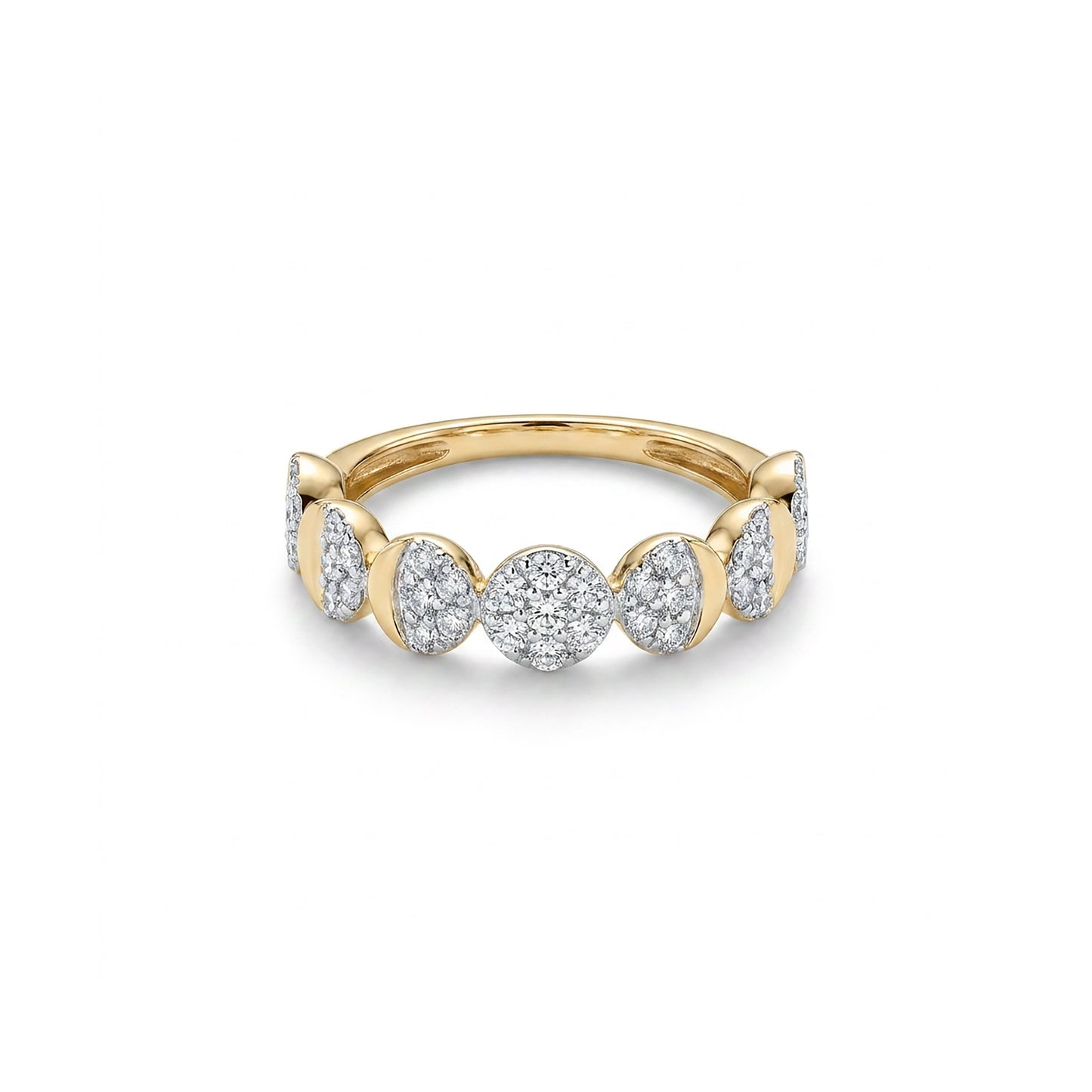 Royal Cascade Fashion Yellow Gold & Diamond Ring