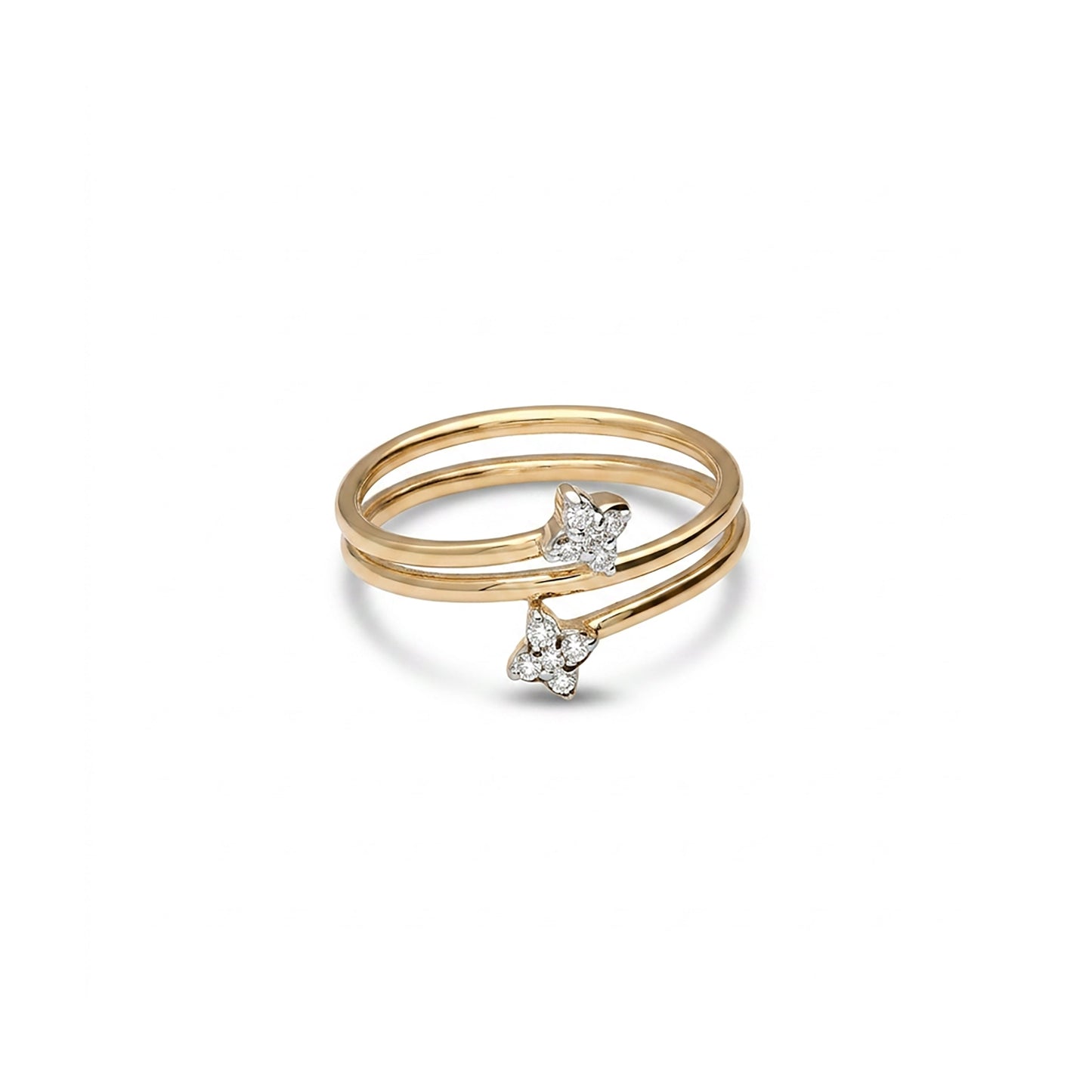 Luxe Spiral Fashion Yellow Gold & Diamond Ring