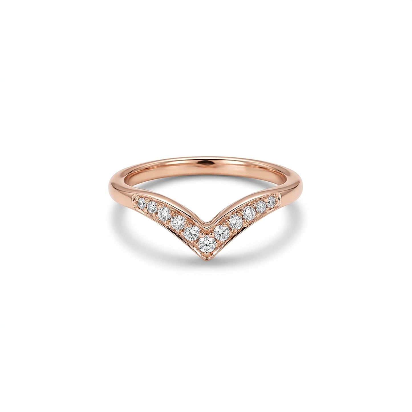 Chevron Spark Fashion Rose Gold & Diamond Ring