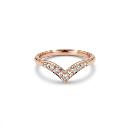 Chevron Spark Fashion Rose Gold & Diamond Ring