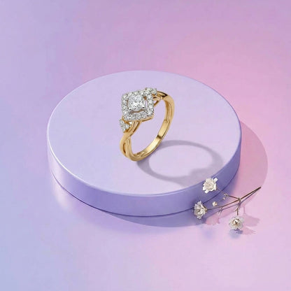 Elite Brilliance Engagement Yellow Gold & Diamond Ring