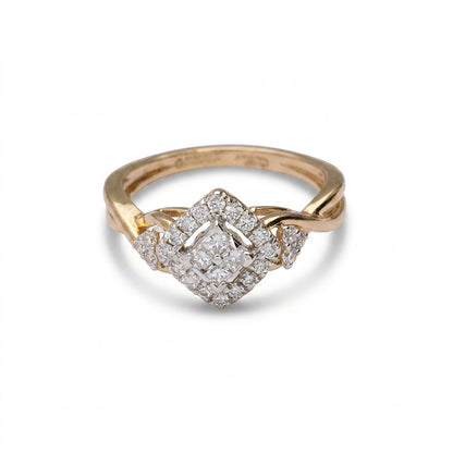 Elite Brilliance Engagement Yellow Gold & Diamond Ring