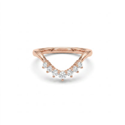 Prestige Chevron Fashion Rose Gold & Diamond Ring