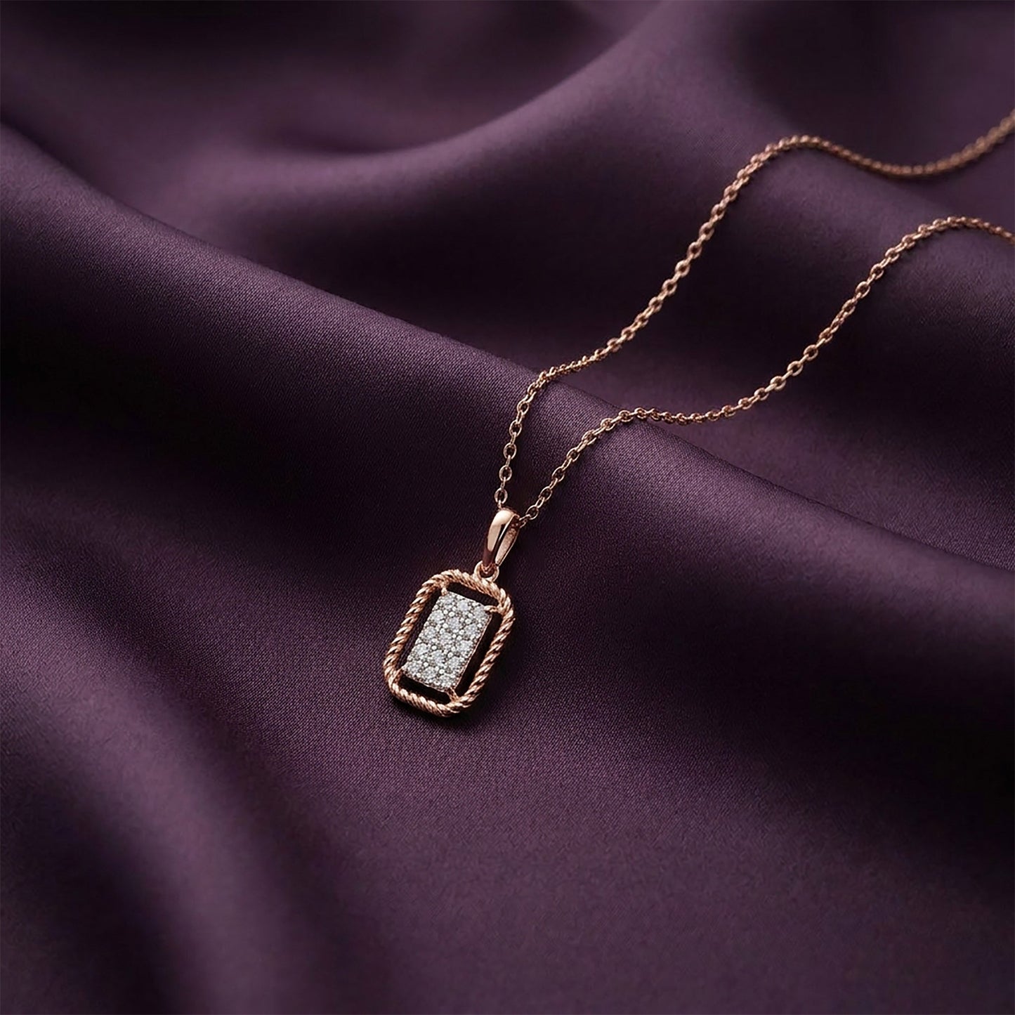 Defined Radiance Modern Rose Gold & Diamond Pendant