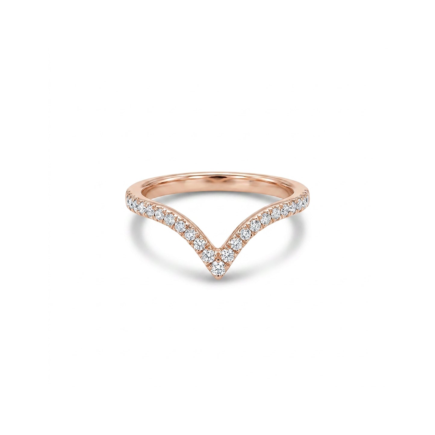 Signature Chevron Fashion Rose Gold & Diamond Ring