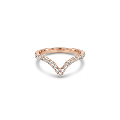 Signature Chevron Fashion Rose Gold & Diamond Ring