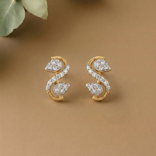 Brilliant Mist Studs Yellow Gold & Diamond Earrings
