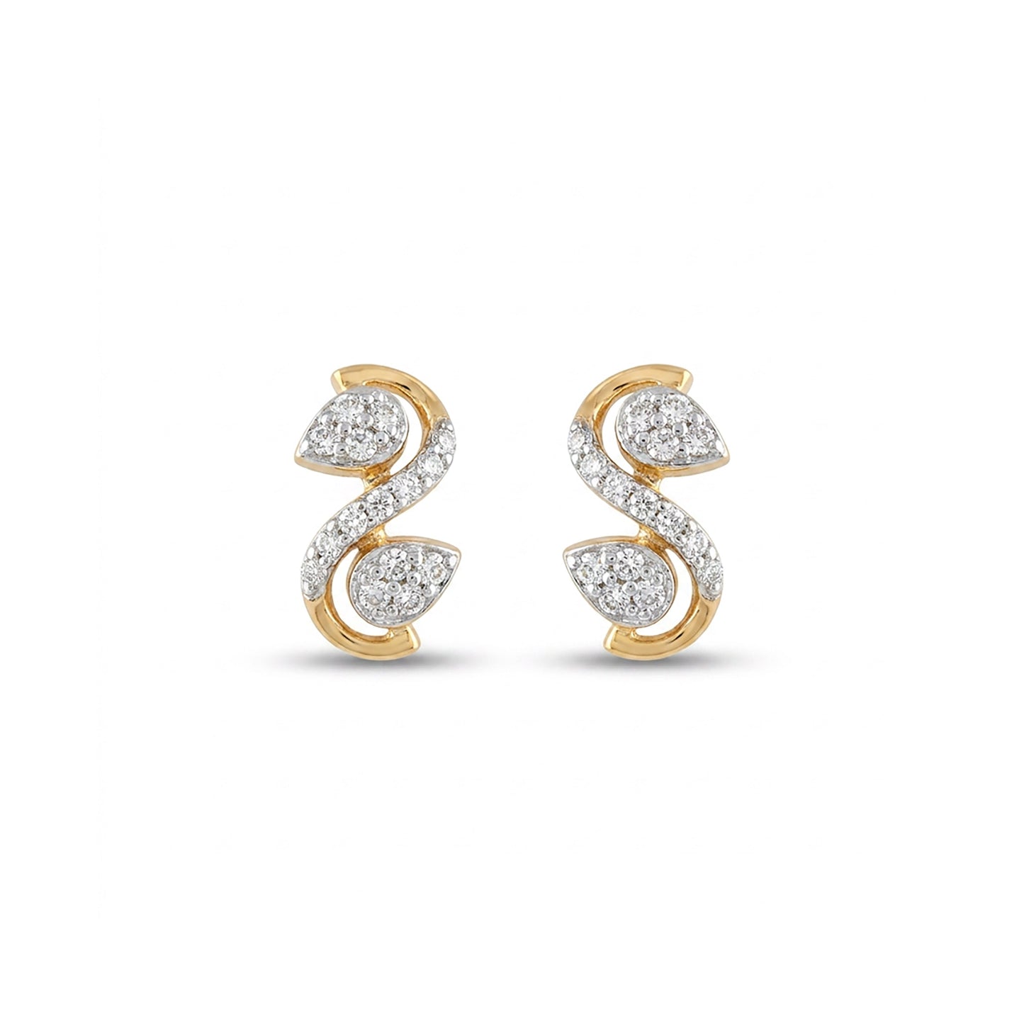 Brilliant Mist Studs Yellow Gold & Diamond Earrings